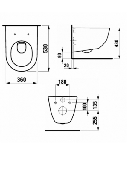 Potinkinis WC rėmas Schell Montus C120 su WC Laufen Pro New Rimless 4