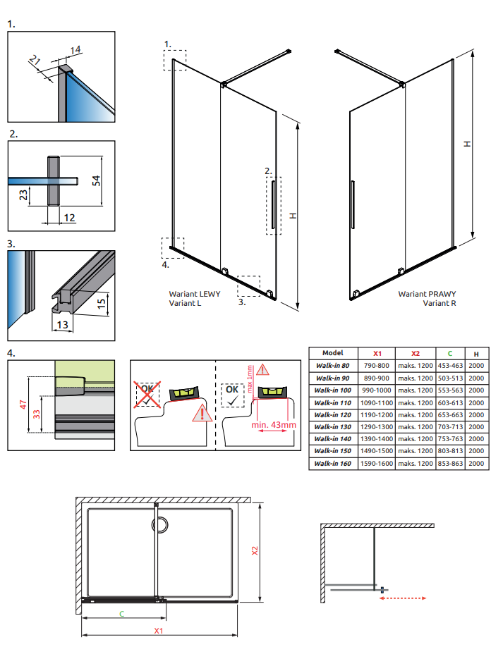 Dušo sienelė Radaway Furo Chrome Walk-in 7 Dušo sienelė Radaway Furo Chrome Walk-in 7