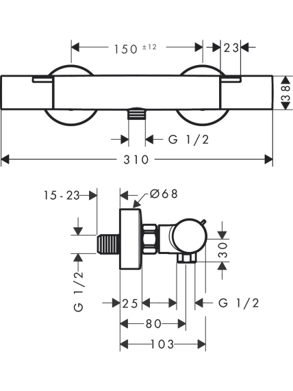 Termostatas dušui Hansgrohe Ecostat Fine 4