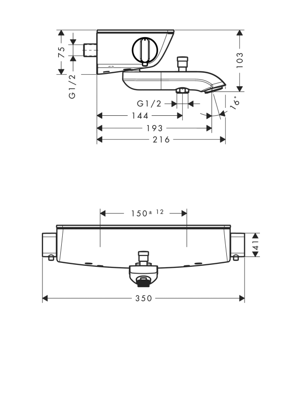 Termostatas voniai Hansgrohe Ecostat Select 13141000/13141400 2 Termostatas voniai Hansgrohe Ecostat Select 13141000/13141400 2