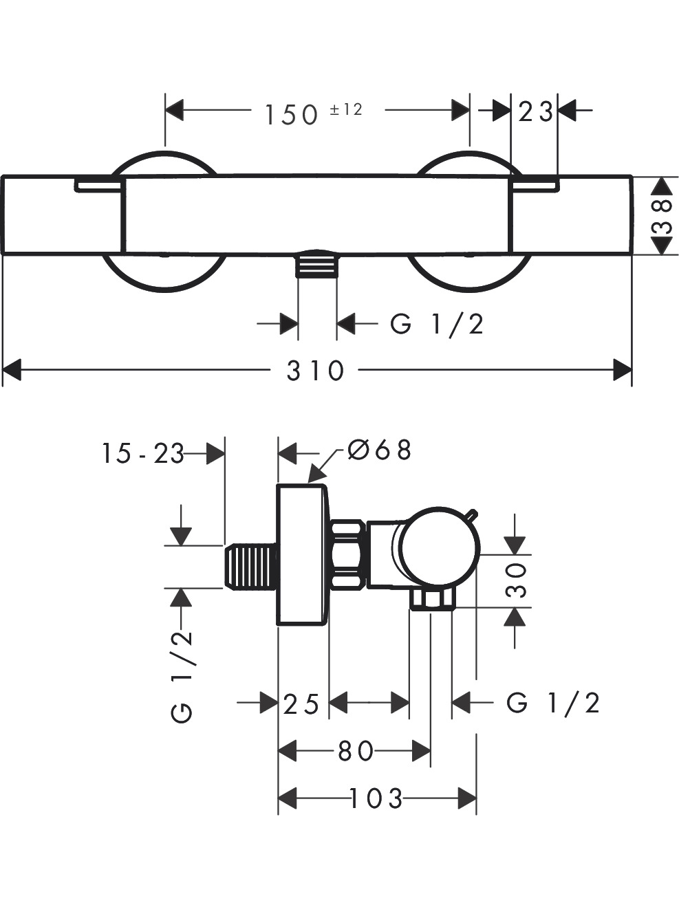 Termostatas dušui Hansgrohe Ecostat Fine 4 Termostatas dušui Hansgrohe Ecostat Fine 4