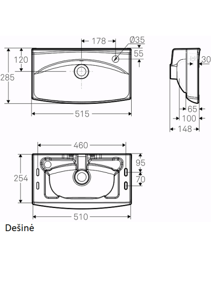 Praustuvas Ifo Inspira Square 15087, 15088, 51,5x28,5 cm 3