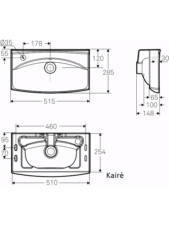 Praustuvas Ifo Inspira Square 15087, 15088, 51,5x28,5 cm 5 Praustuvas Ifo Inspira Square 15087, 15088, 51,5x28,5 cm 5