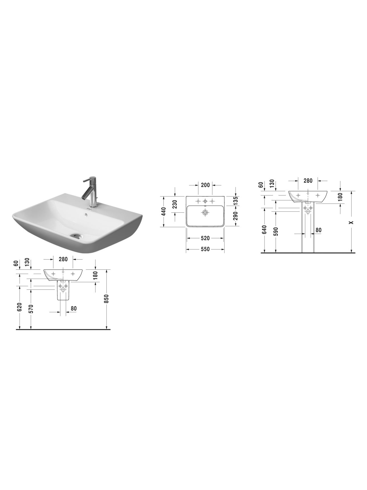 Praustuvas Duravit Me by Starck 55x44 cm, 60x46 cm, 65x49 cm 2 Praustuvas Duravit Me by Starck 55x44 cm, 60x46 cm, 65x49 cm 2