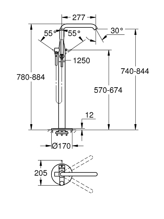 Grindinis vonios maišytuvas Grohe Essence New, 23491001 2