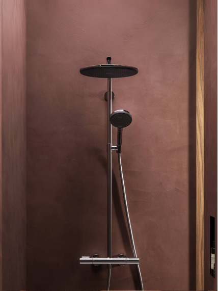 Dušo sistema su Hansgrohe Raindance Alive S Puro Showerpipe 300 1jet su Ecostat Element 2