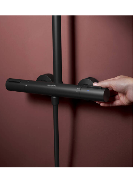 Dušo sistema su Hansgrohe Raindance Alive S Puro Showerpipe 300 1jet su Ecostat Element 22