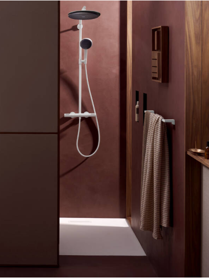 Dušo sistema su Hansgrohe Raindance Alive S Puro Showerpipe 300 1jet su Ecostat Element 20