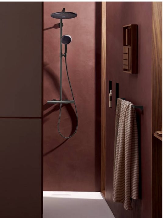 Dušo sistema su Hansgrohe Raindance Alive S Puro Showerpipe 300 1jet su Ecostat Element 29 Dušo sistema su Hansgrohe Raindance Alive S Puro Showerpipe 300 1jet su Ecostat Element 29