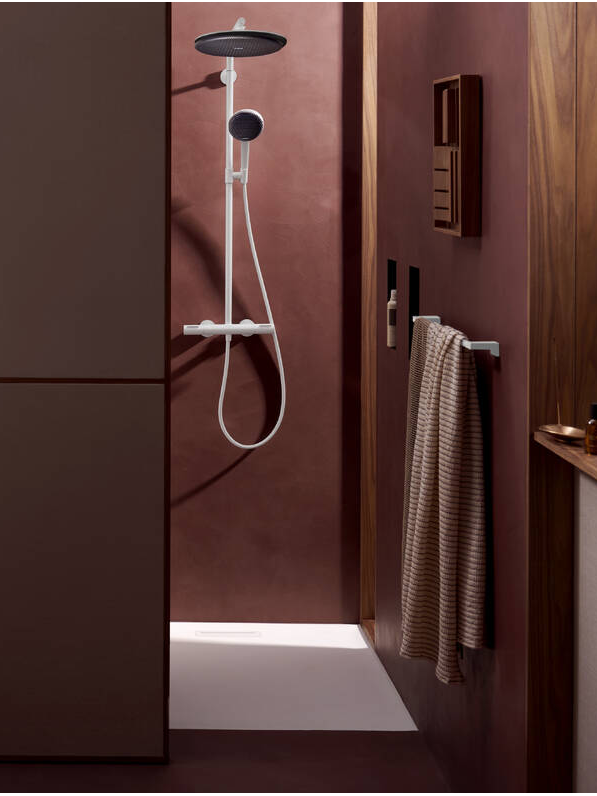Dušo sistema su Hansgrohe Raindance Alive S Puro Showerpipe 300 1jet su Ecostat Element 20