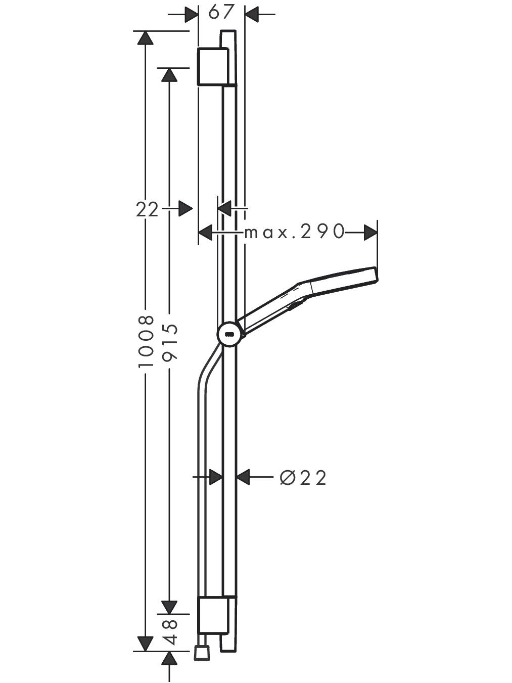 Dušo komplektas Hansgrohe Rainfinity 130 3jet S Puro 90 cm 8
