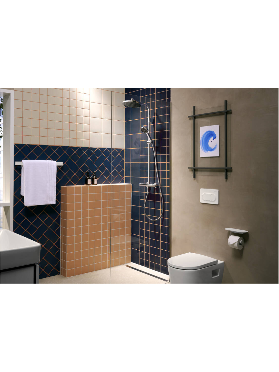 Dušo sistema Hansgrohe Activera S Showerpipe 240 1jet EcoSmart mit Ecostat Fine Varia 3 Dušo sistema Hansgrohe Activera S Showerpipe 240 1jet EcoSmart mit Ecostat Fine Varia 3