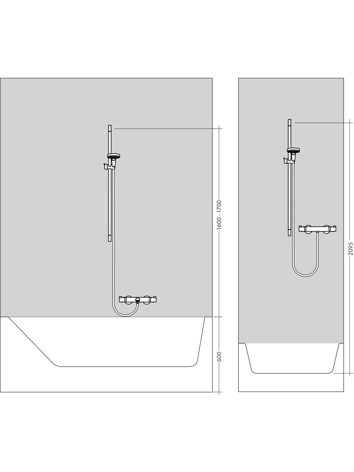 Dušo stovas Hansgrohe Unica S Puro 90 cm su žarnele 2 Dušo stovas Hansgrohe Unica S Puro 90 cm su žarnele 2