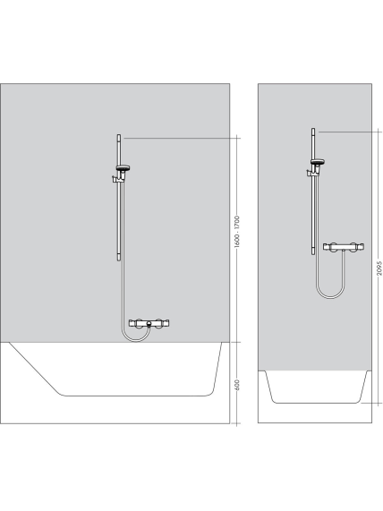 Dušo stovas Hansgrohe Unica S Puro 90 cm su žarnele 2
