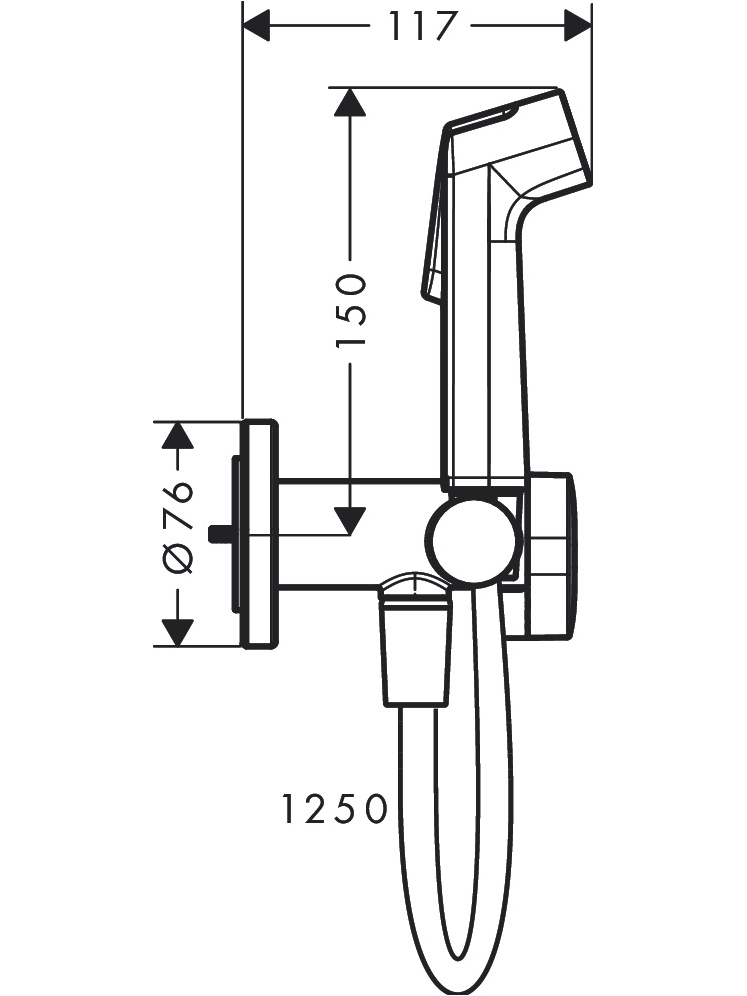 Bidete dušelio komplektas Hansgrohe 1jet S EcoSmart+ 4