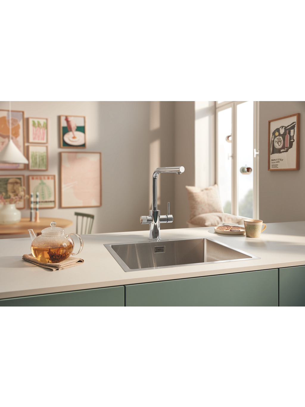 Maišytuvas plautuvei Grohe Blue Pure Minta su ištraukiama žarna 4