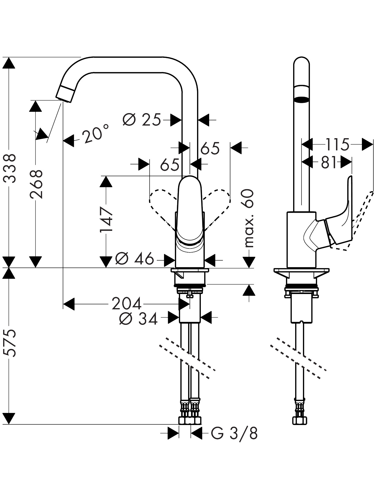Maišytuvas plautuvei Hansgrohe Focus M41 1 Maišytuvas plautuvei Hansgrohe Focus M41 1