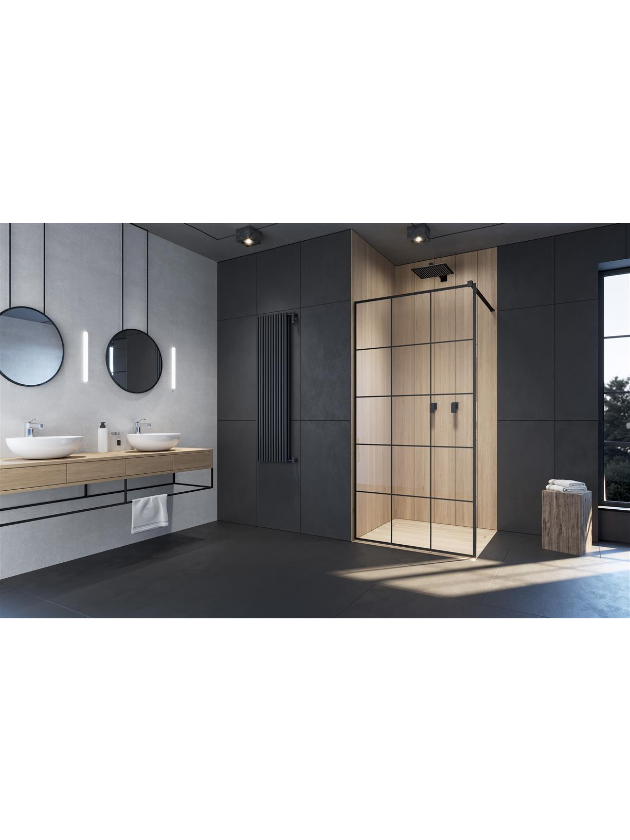 Nejudanti dušo sienelė Radaway Modo New Black II Factory 6
