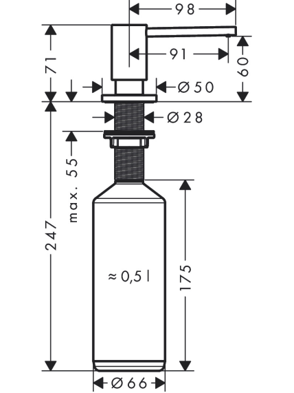 Muilo dozatorius Hansgrohe A41 2 Muilo dozatorius Hansgrohe A41 2