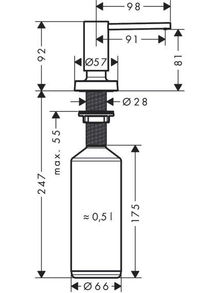 Muilo dozatorius Hansgrohe A51 1