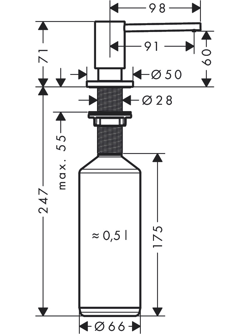 Muilo dozatorius Hansgrohe A41 2 Muilo dozatorius Hansgrohe A41 2