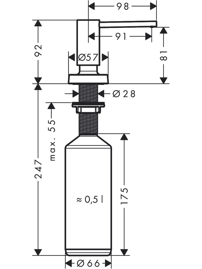 Muilo dozatorius Hansgrohe A51 1