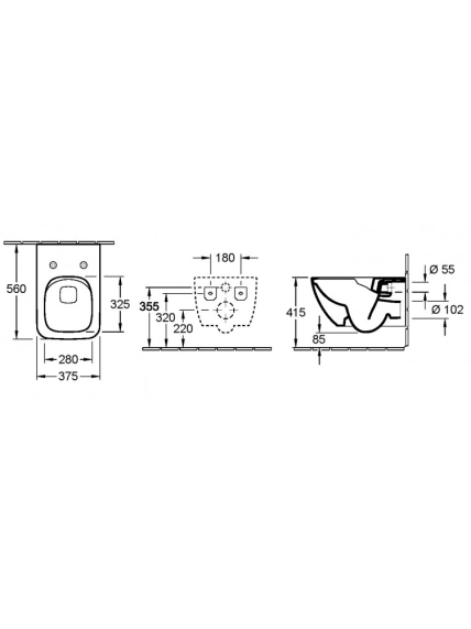 Pakabinamas klozetas Villeroy & Boch Venticello DirectFlush 2 Pakabinamas klozetas Villeroy & Boch Venticello DirectFlush 2