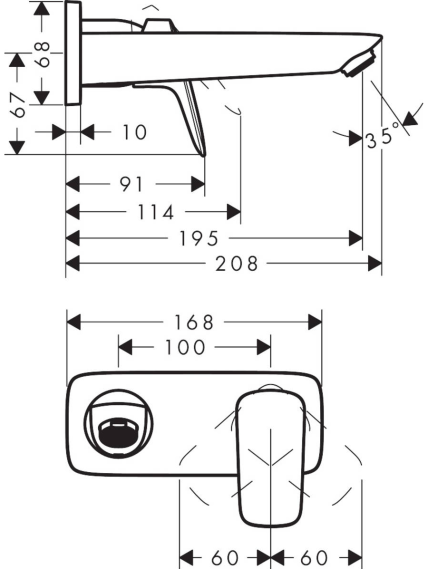 Potinkinis praustuvo maišytuvas Hansgrohe Logis 3