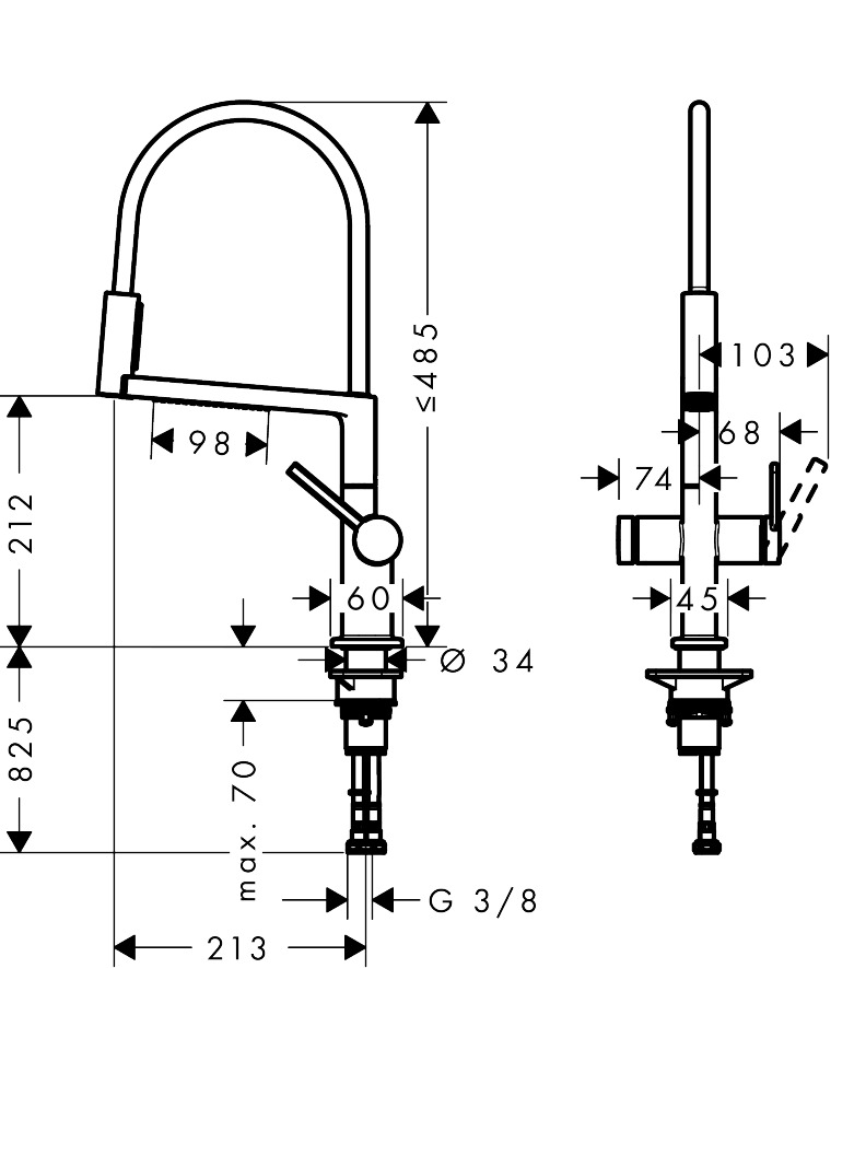 Maišytuvas plautuvei Hansgrohe Talis Select M54 PowderSpray 17