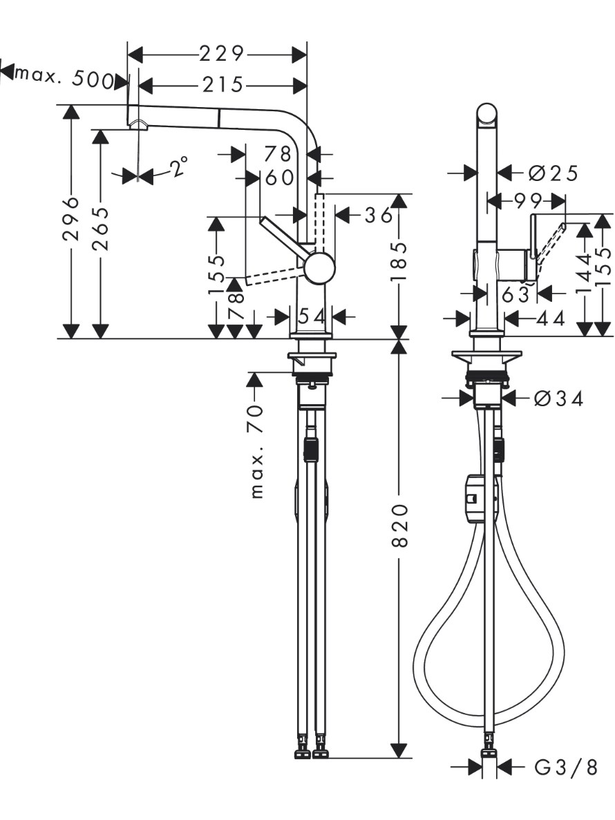 Maišytuvas plautuvei Hansgrohe Talis M54 270 su ištraukiama 4 Maišytuvas plautuvei Hansgrohe Talis M54 270 su ištraukiama 4