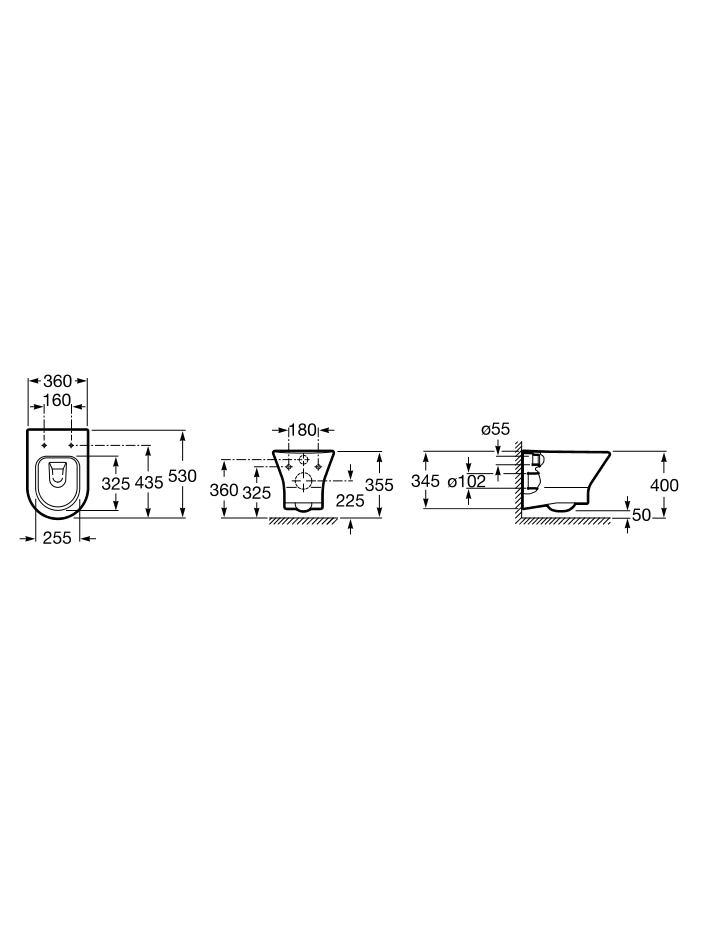 Pakabinamas klozetas Roca Nexo Rimless A34664L000 1