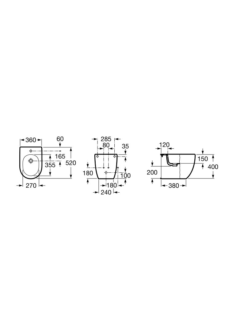Pastatoma bidė Roca Meridian Compact A357247000 2