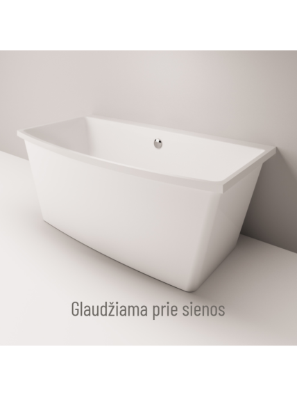 Akmens masės vonia PAA Step 170 x 89 cm, balta blizgi 2 Akmens masės vonia PAA Step 170 x 89 cm, balta blizgi 2