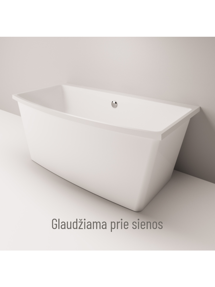 Akmens masės vonia PAA Step 170 x 89 cm, balta blizgi 2