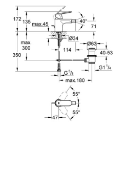 Bidė maišytuvas GROHE Eurosmart Cosmopolitan, 32839000
