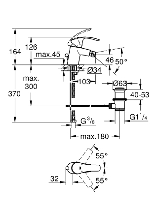 Bidė maišytuvas Grohe Eurosmart, 32929002 1