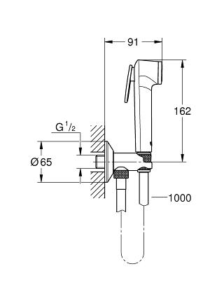 Bidete dušelio komplektas Grohe Tempesta-F Trigger Spray 30 1 Bidete dušelio komplektas Grohe Tempesta-F Trigger Spray 30 1