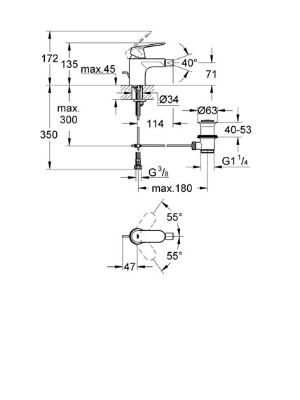 Bidė maišytuvas GROHE Eurosmart Cosmopolitan, 32839000
