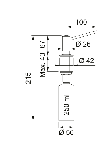 Dozatorius Franke Novita Steel, 119.0177.893