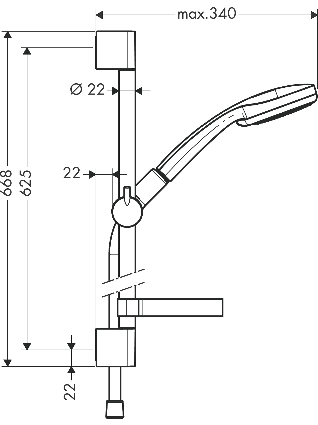 Dušo komplektas Hansgrohe Croma 100 Vario 65 cm 27772000 1 Dušo komplektas Hansgrohe Croma 100 Vario 65 cm 27772000 1