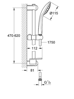 Dušo komplektas GROHE Euphoria Mono 110, 27266001 Dušo komplektas GROHE Euphoria Mono 110, 27266001