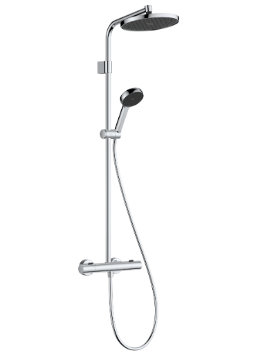 Dušo sistema Hansgrohe Activera S Showerpipe 240 1jet EcoSmart mit Ecostat Fine Varia