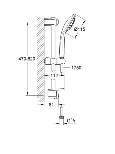 Dušo komplektas Grohe Euphoria Mono 110, 27266001