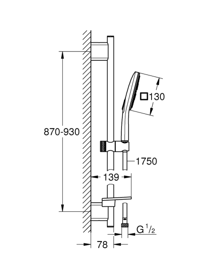Dušo komplektas GROHE Rainshower SmartActive 130 Cube, 26587000 3 Dušo komplektas GROHE Rainshower SmartActive 130 Cube, 26587000 3