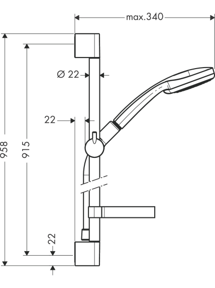 Dušo komplektas Hansgrohe Croma 100 Vario 90cm 27771000 4 Dušo komplektas Hansgrohe Croma 100 Vario 90cm 27771000 4