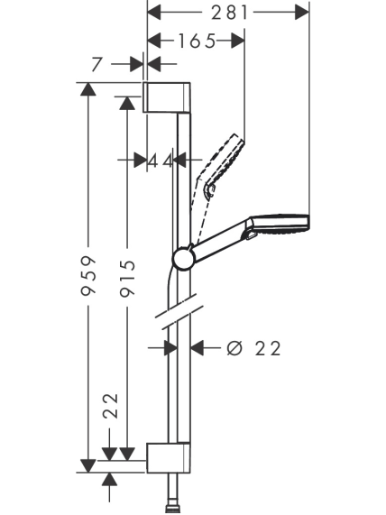 Dušo komplektas Hansgrohe Crometta Vario Shower Set 90 cm 2 Dušo komplektas Hansgrohe Crometta Vario Shower Set 90 cm 2