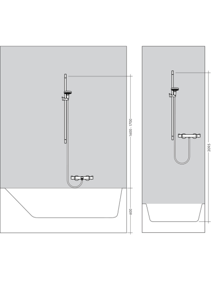 Dušo komplektas Hansgrohe Raindance Select E 120 65 cm 1