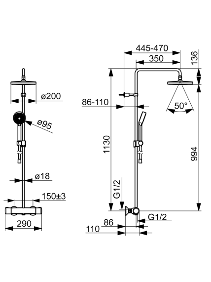 Dušo sistema Oras Nova 7402U-33 2 Dušo sistema Oras Nova 7402U-33 2