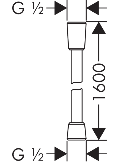 Dušo žarnelė Hansgrohe Isiflex 1600, juoda matinė, 28276670 1