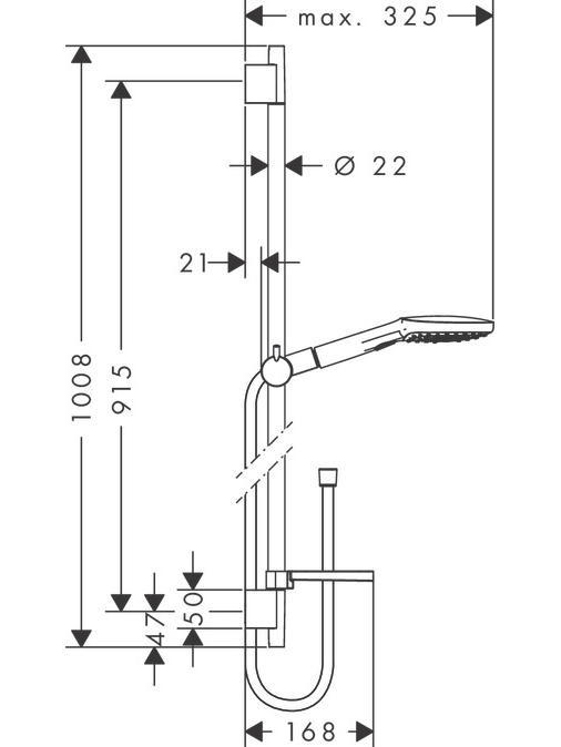 Dušo komplektas Hansgrohe Raindance Select E 120 90 cm 2